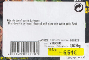 Prix & Poids Ribs de bœuf sauce barbecue