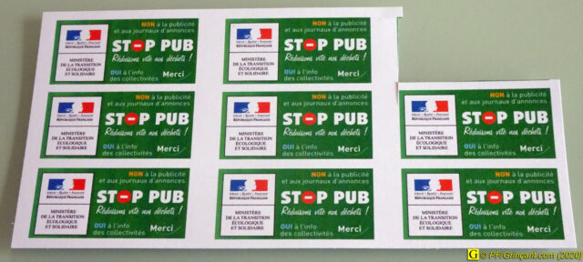 Étiquettes « Stop-Pub » imprimées maison