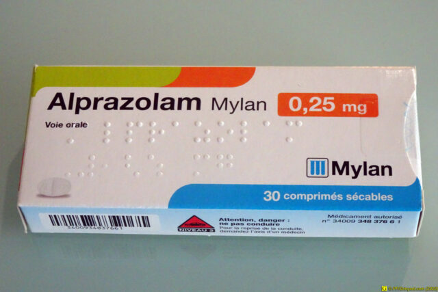 Boîte d'Alprazolam (Xanax) 0,25 mg