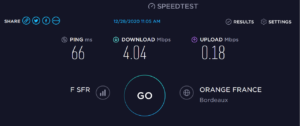 Mesure SpeedTest SIM SFR-Red