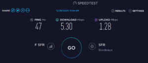 Mesure SpeedTest SIM SFR-Red