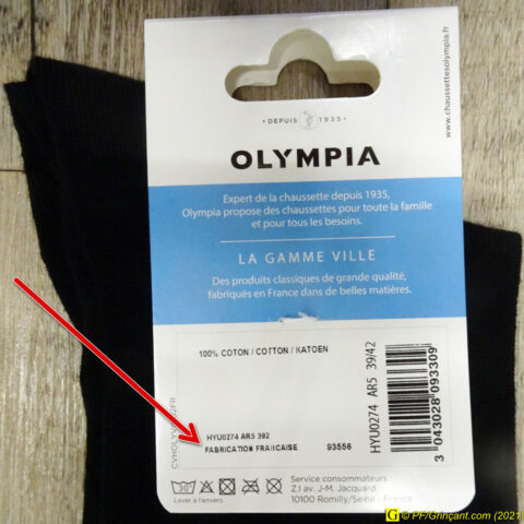 Chaussettes Olympia : Fabrication française
