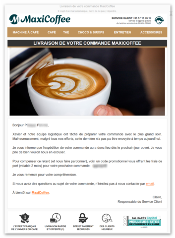 Mail d'excuses MaxiCoffee : C'est la faute à Xavier !