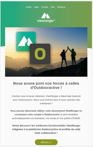 Mail ViewRanger du 18/03/2021