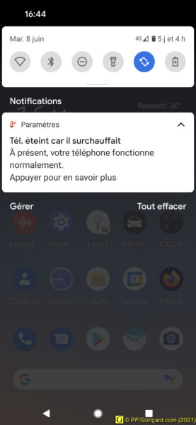 Capture d'écran de mon smartphone Google Pixel 4a 5G (1)