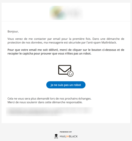 Hôpital - Mail pour confirmation "Je ne suis pas un robot" — 11/08/2021
