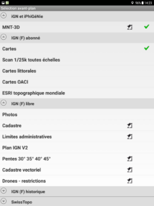 iPhiGéNie sur tablette, cartes IGN