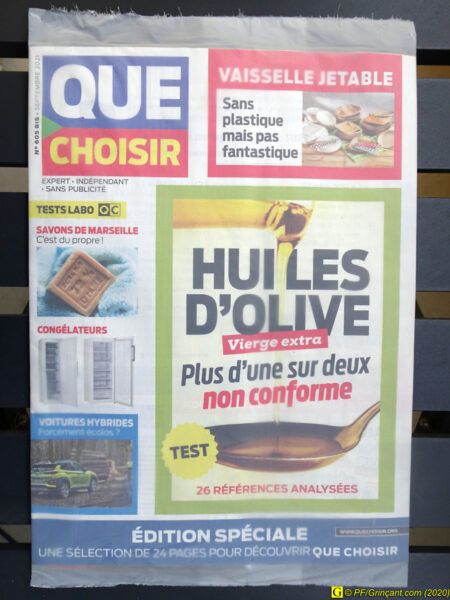 Pli publicitaire non sollicité QUE CHOISIR (recto) — Août 2021