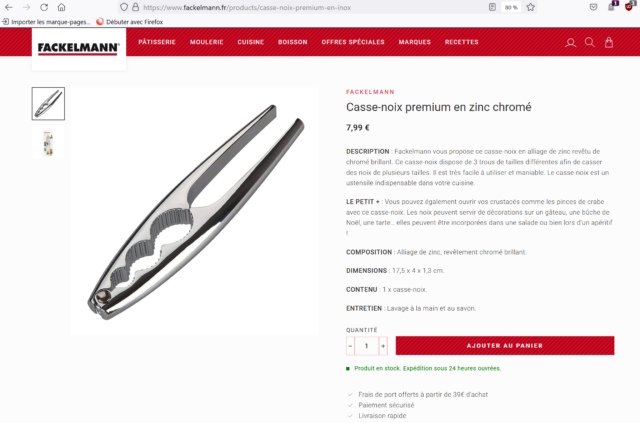 Fackelmann.fr — Casse-noix Fackelmann Premium à 7,99 € — Capture 25/10/2021-PM