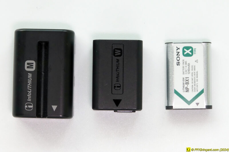 Batteries APN Sony, 3 formats différents