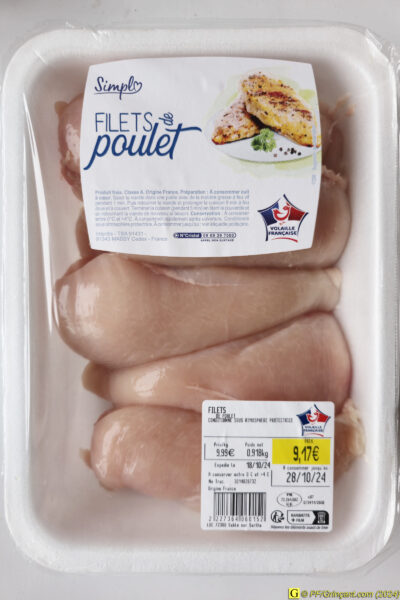 Barquette de filets de poulets Simpl (Carrefour)