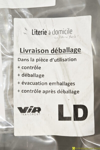 Étiquette d'instructions de Livraison-Déballage