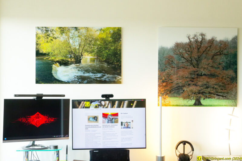 Nouveau tableau photo en situation, au-dessus de mon bureau