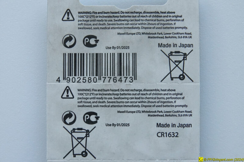 Piles Maxell CR1632 "Use By 01/2025" Piles Maxell CR1632 "Use By 01/2025"