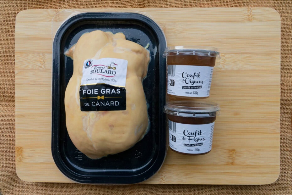 Foie gras de canard cru Soulard & Confit d'oignons et de figues