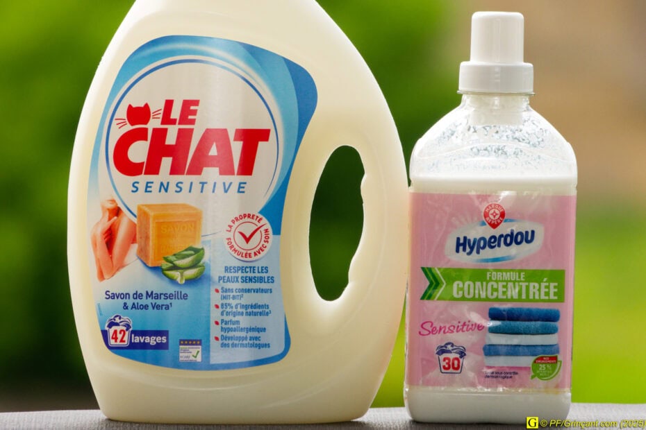 Lessive Le Chat "Sensitive" & Assouplissant Hyperdou "Sensitive"