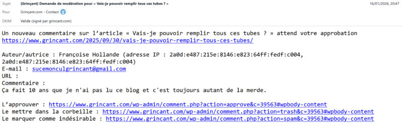 Mail de soutien au blogueur du 16/01/2026 Mail de soutien au blogueur du 16/01/2026