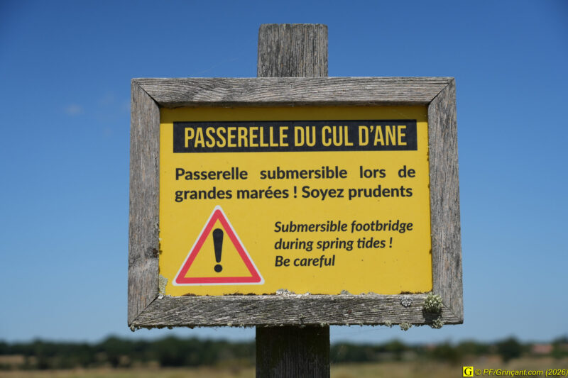 Panneau "PASSERELLE DU CUL D'ANE"