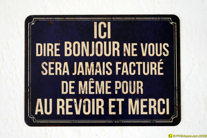 Panneau Merci pour la politesse